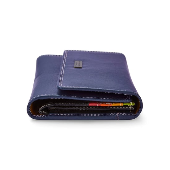 Women’s Genuine Leather Purse Multi Card RFID Wallet in Navy - Image 3