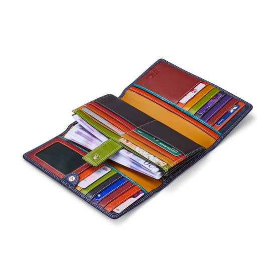 Women’s Genuine Leather Purse Multi Card RFID Wallet in Navy - Image 4