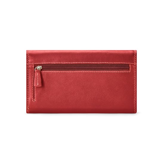 Women’s Genuine Leather Purse Multi Card RFID Wallet in Red - Image 2