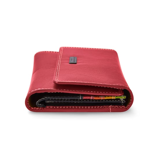 Women’s Genuine Leather Purse Multi Card RFID Wallet in Red - Image 3