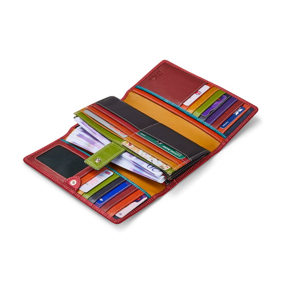 Women’s Genuine Leather Purse Multi Card RFID Wallet in Red - Image 4