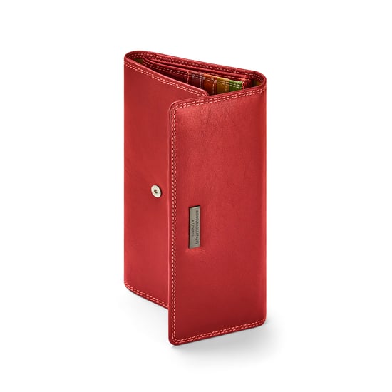 Women’s Genuine Leather Purse Multi Card RFID Wallet in Red - Image 5