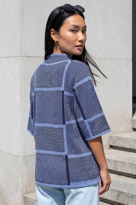 Check Short Sleeve Jumper - Image 3