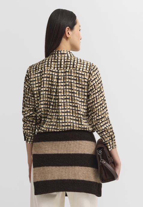 Bugatti Damen Blouse van viscose met overhemdkraag en grafisch patroon - Image 2