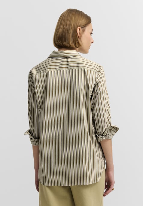 Bugatti Damen Blouse van katoenmix met overhemdkraag, gestreept - Image 2