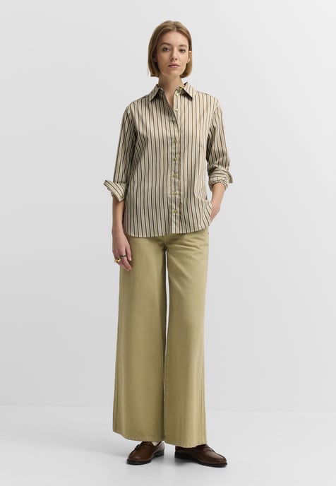 Bugatti Damen Blouse van katoenmix met overhemdkraag, gestreept - Image 3