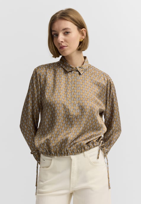 Bugatti Damen Blouse van viscose met grafische print en overhemdkraag - Image 1