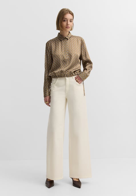 Bugatti Damen Blouse van viscose met grafische print en overhemdkraag - Image 3