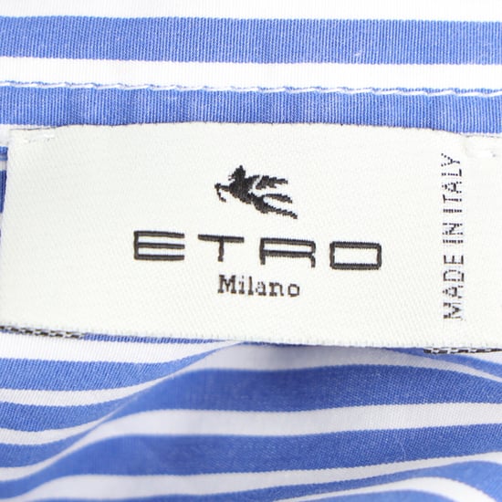 Etro randig skjorta med broderad logotyp i ljusblå bomull - Image 4