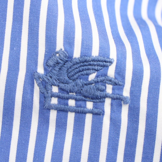 Etro randig skjorta med broderad logotyp i ljusblå bomull - Image 6