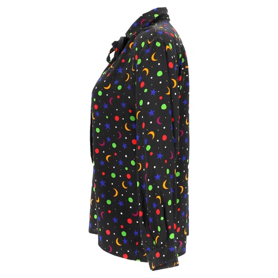 Saint Laurent blouse met kosmische print uit de lente/zomercollectie van 1979 in zwarte zijde - Image 2