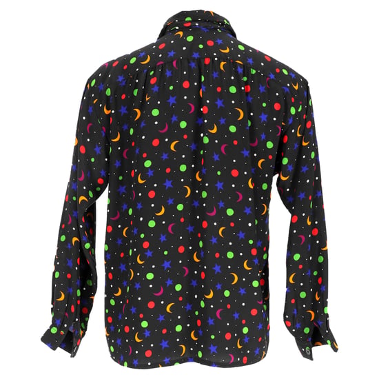 Saint Laurent blouse met kosmische print uit de lente/zomercollectie van 1979 in zwarte zijde - Image 3