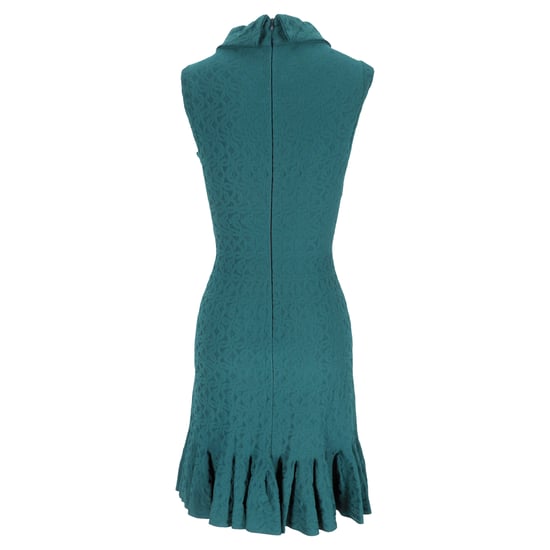 Alaïa Jacquard Miniklänning Med Hock Neck I Blågrön Viskos - Image 3