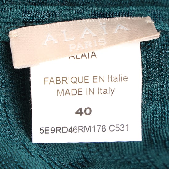 Alaïa Jacquard Miniklänning Med Hock Neck I Blågrön Viskos - Image 4