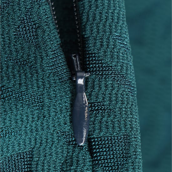 Alaïa Jacquard Miniklänning Med Hock Neck I Blågrön Viskos - Image 6