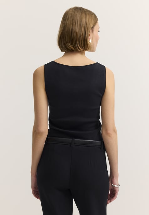 Bugatti Damen Top van katoen-stretch met ribbelpatroon - Image 2