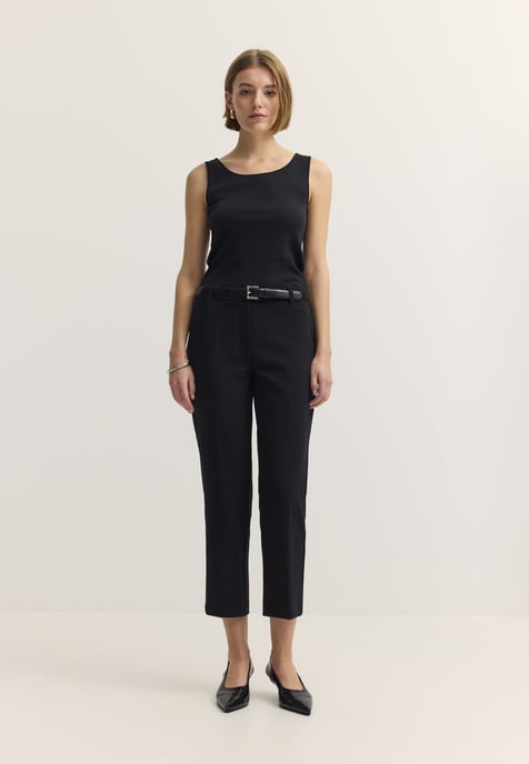 Bugatti Damen Top van katoen-stretch met ribbelpatroon - Image 4