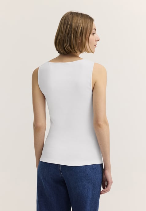 Bugatti Damen Top van katoen-stretch met ribbelpatroon - Image 2