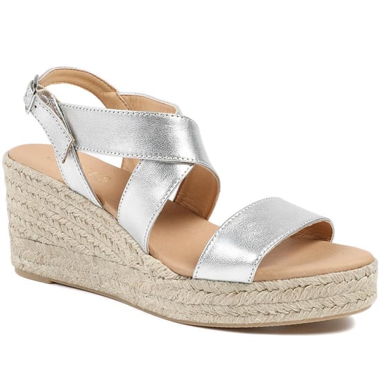 Jones Bootmaker Romilly Leather Wedge Heeled Espadrilles - Image 1