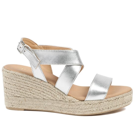 Jones Bootmaker Romilly Leather Wedge Heeled Espadrilles - Image 2