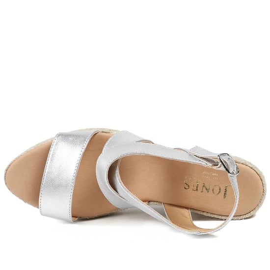 Jones Bootmaker Romilly Leather Wedge Heeled Espadrilles - Image 4