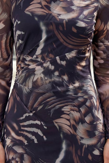 Petite Abstract Mesh Dress - Image 4