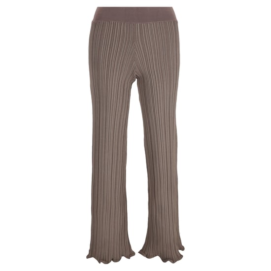 Acne Studios Ribbstickade Raka Byxor i Brun Viskos - Image 1
