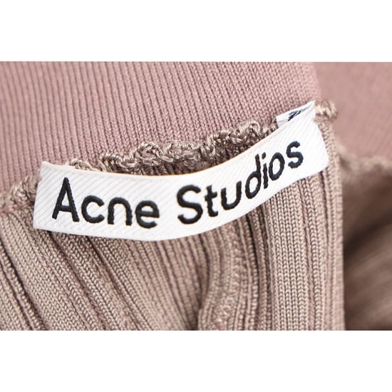 Acne Studios Ribbstickade Raka Byxor i Brun Viskos - Image 4
