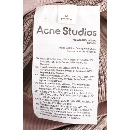 Acne Studios Ribbstickade Raka Byxor i Brun Viskos - Image 5