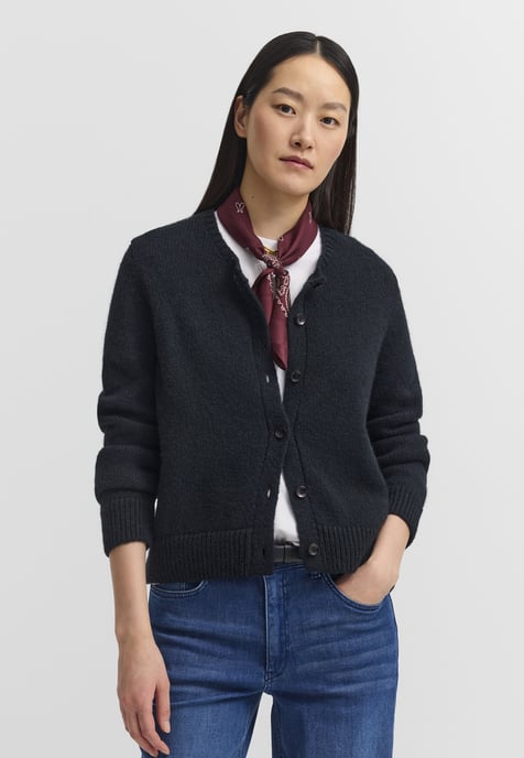 Bugatti Damen Vest van alpaca-mix met ronde hals - Image 1