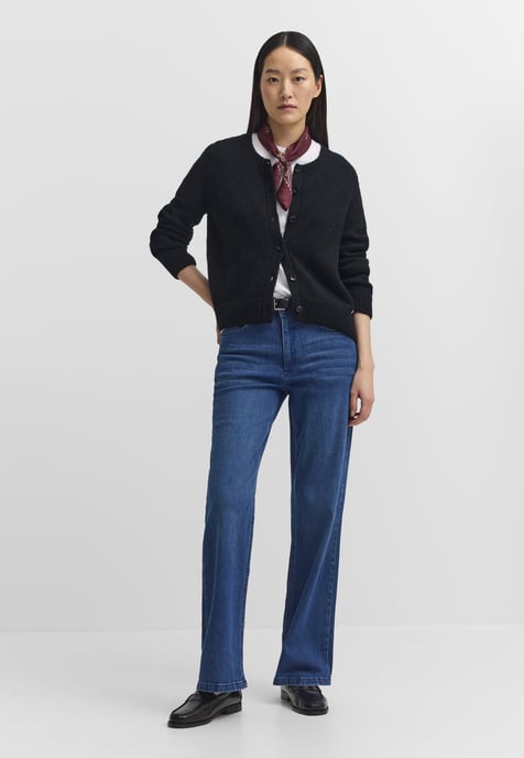 Bugatti Damen Vest van alpaca-mix met ronde hals - Image 3