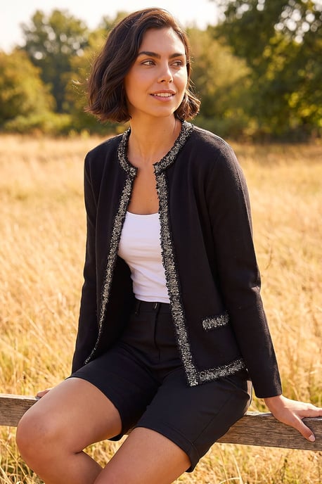 Tweed Detail Cardigan - Image 1