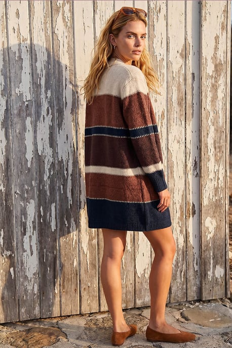 Colour Block Longline Knit Cardigan - Image 3