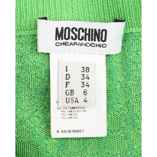 Moschino billig och elegant minikjol med djurmönster i grön rayon - Image 4