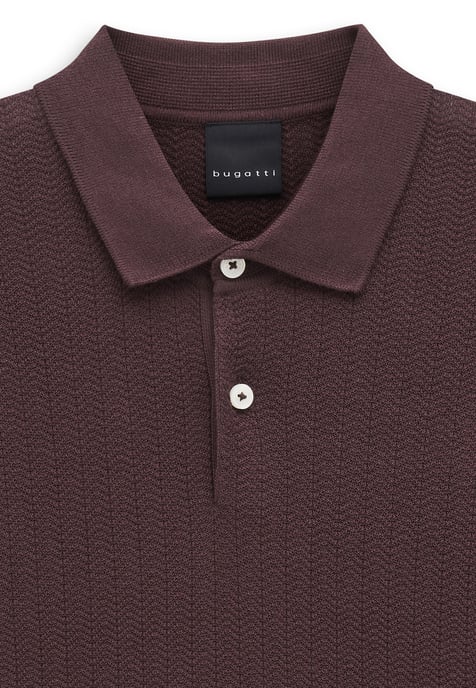 Bugatti Herren Gebreid poloshirt met korte mouwen, katoen, polokraag - Image 3