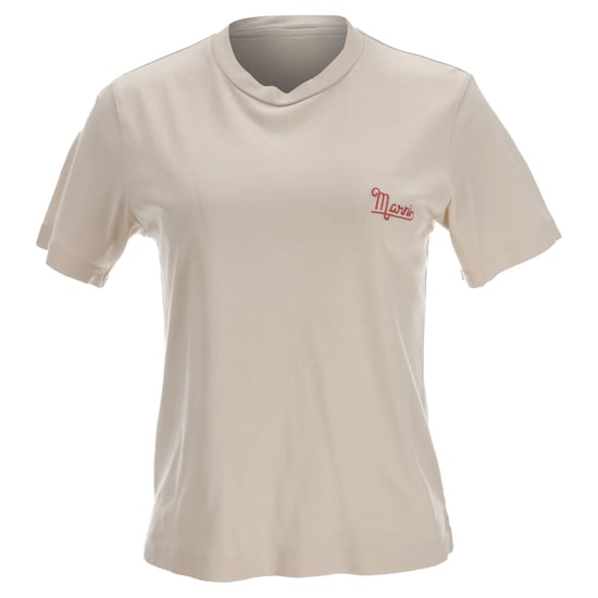 Marni-logotyp-t-shirt i beige bomull - Image 1