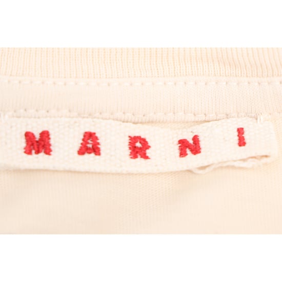 Marni-logotyp-t-shirt i beige bomull - Image 4