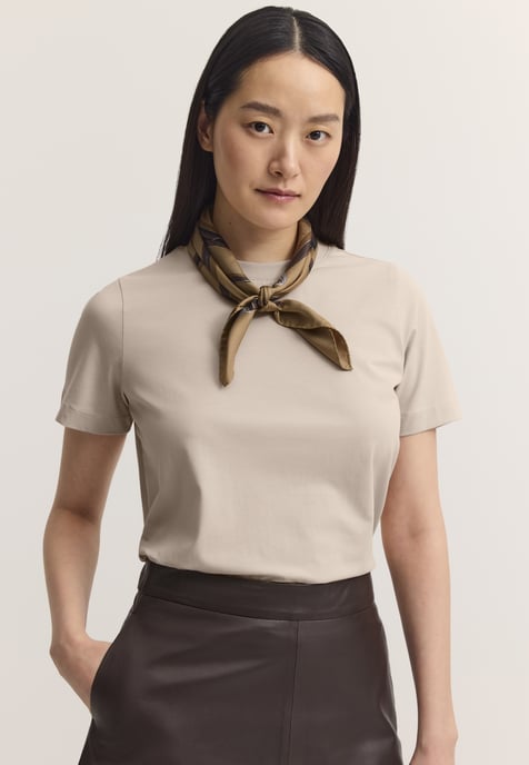 Bugatti Damen T-shirt van katoen-stretch met ronde hals - Image 1