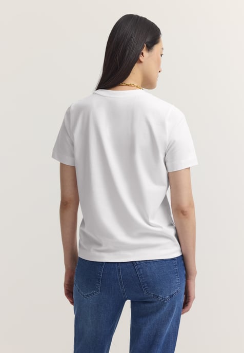 Bugatti Damen T-shirt van katoen-stretch met ronde hals - Image 2
