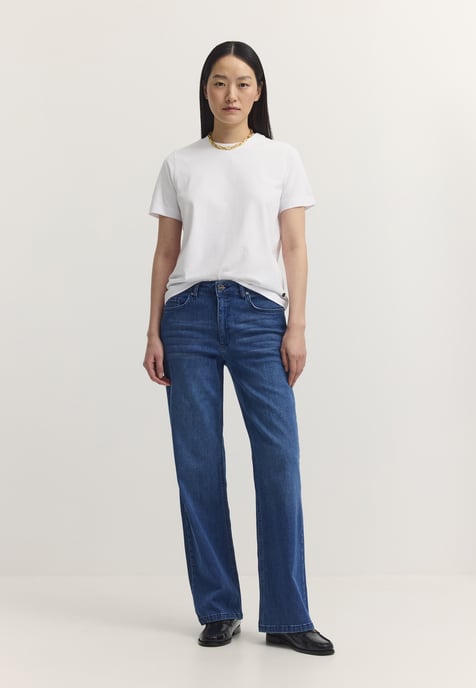 Bugatti Damen T-shirt van katoen-stretch met ronde hals - Image 4