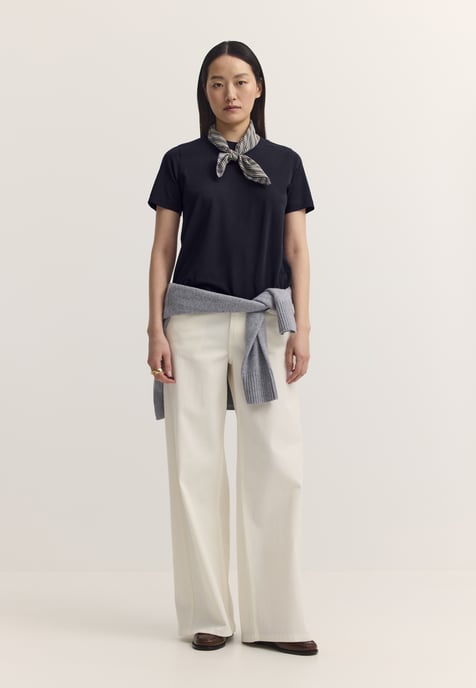 Bugatti Damen T-shirt van katoen-stretch met ronde hals - Image 5