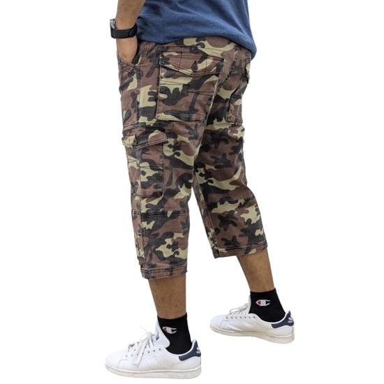 Mens Cargo Shorts Chino Pants 3/4 Camouflage Multi Pocket Long Three Quarter New - Image 4
