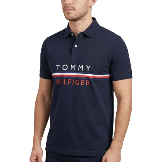 TOMMY HILFIGER Mens Polo T Shirts Flag Logo Short Sleeve Casual Cotton Tee - Image 1