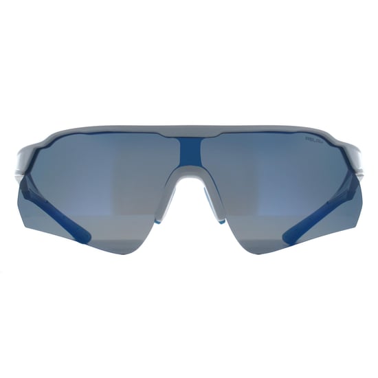 Relay Shield Unisex Shiny White and Blue Blue Revo Polarized Clearshot - Image 1