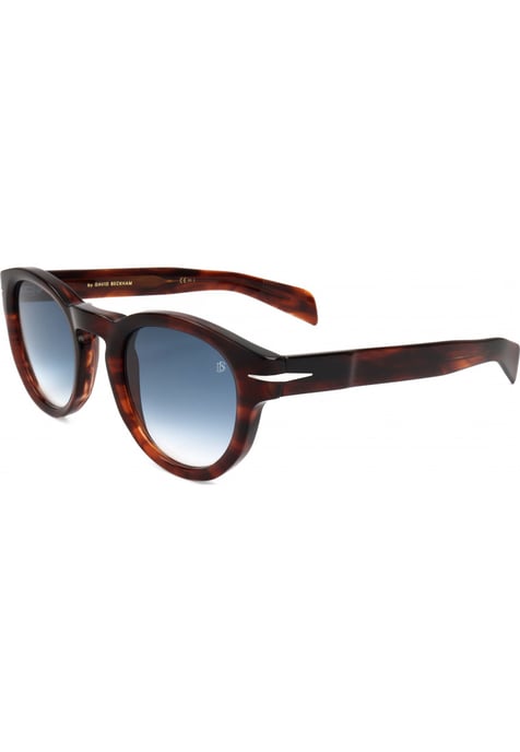 David Beckham Men's 48mm Brown Striped Havana Sunglasses DB7041-S-Z15-48 - Image 1
