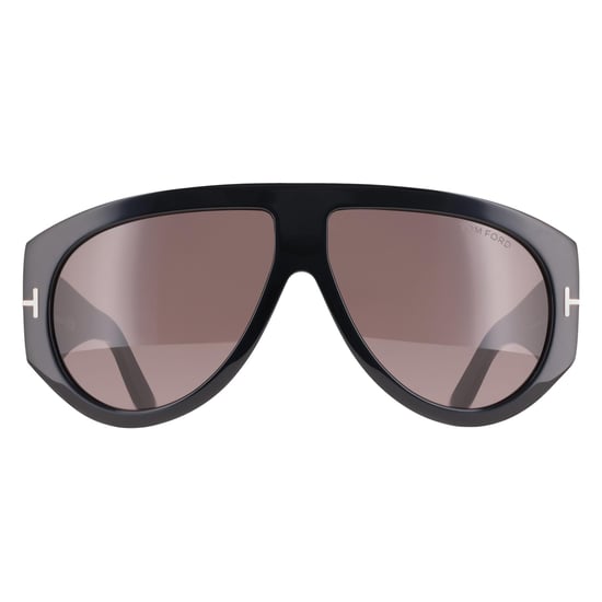 Tom Ford Aviator Mens Shiny Black Grey Light Mirror Bronson FT1044 - Image 1