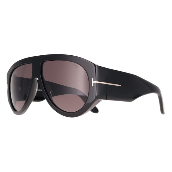Tom Ford Aviator Mens Shiny Black Grey Light Mirror Bronson FT1044 - Image 2