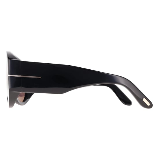 Tom Ford Aviator Mens Shiny Black Grey Light Mirror Bronson FT1044 - Image 3