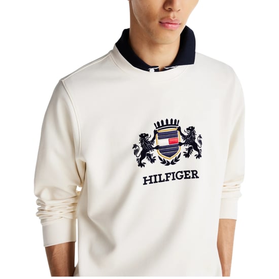 Tommy Hilfiger Mens ICON INTERLOCK HWK Sweatshirt Crew Neck Casual Cotton - Image 3
