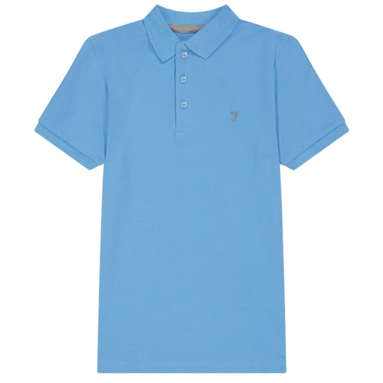 Farah Bugsworth-poloshirt met korte mouwen en borduursel voor jongens (Luchtig Blauw) - Image 1